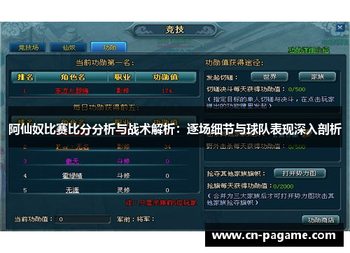 阿仙奴比赛比分分析与战术解析：逐场细节与球队表现深入剖析